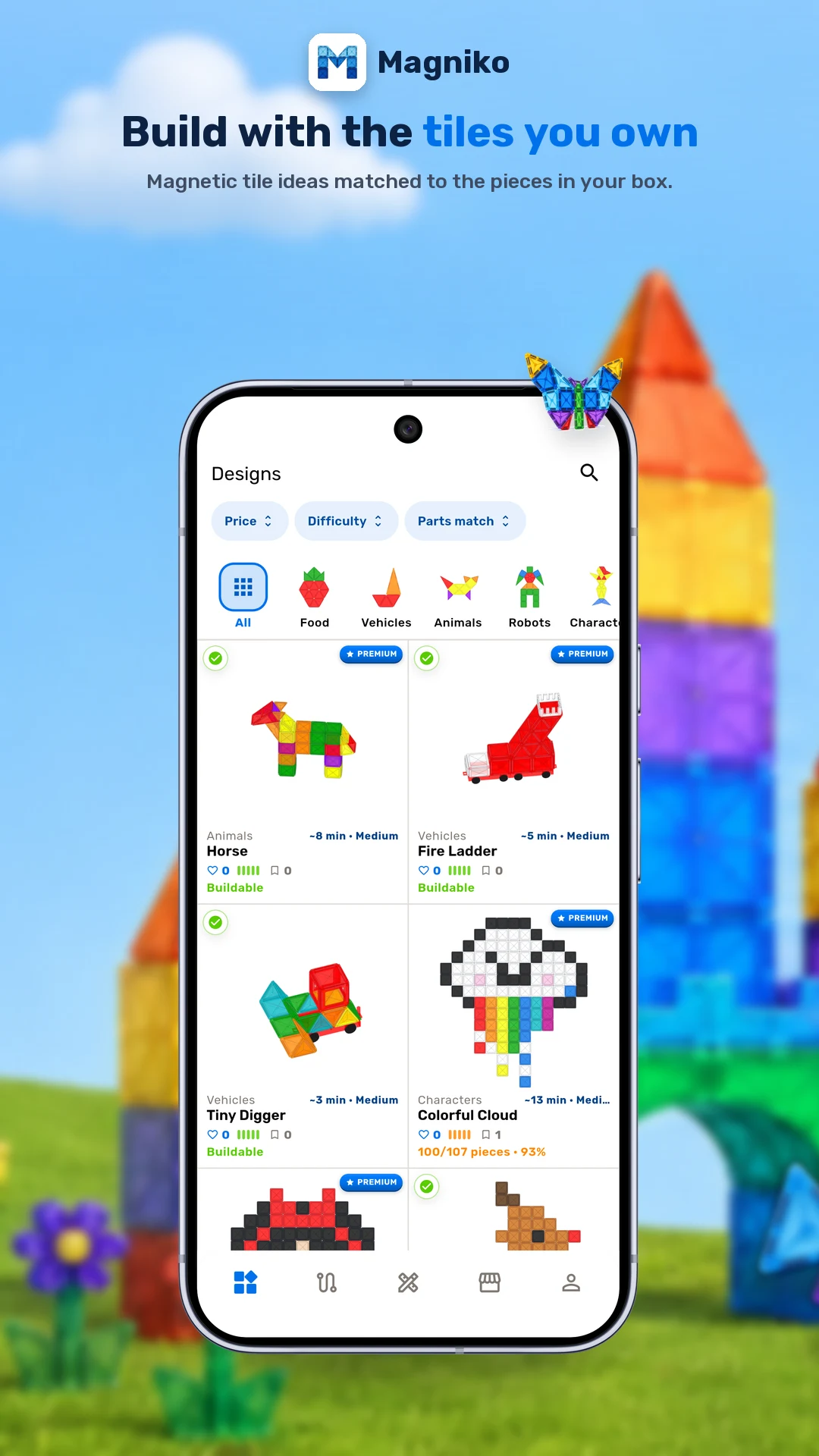Magniko: Magnetic Tile Builds screenshot